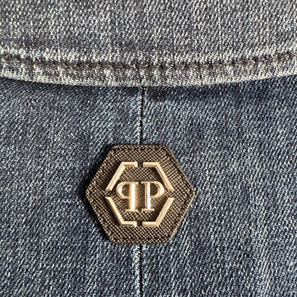 Philipp Plein Denim Blazer NWOT, Size 3XL runs small - Picture 10 of 17